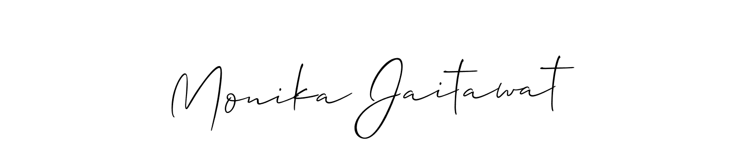 Also we have Monika Jaitawat name is the best signature style. Create professional handwritten signature collection using Allison_Script autograph style. Monika Jaitawat signature style 2 images and pictures png