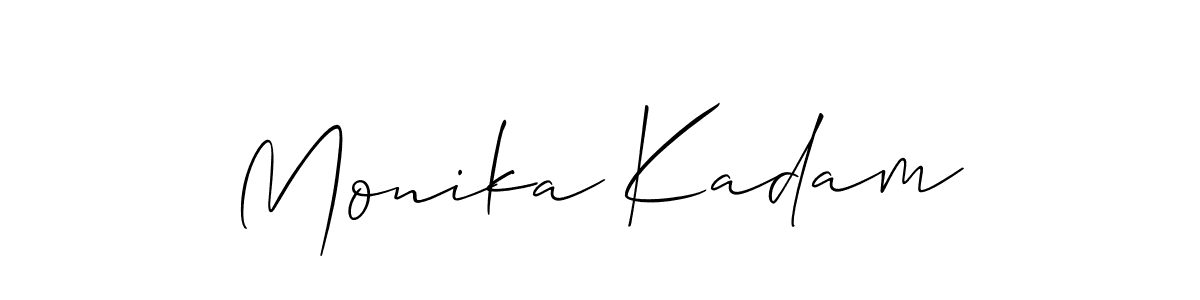 Use a signature maker to create a handwritten signature online. With this signature software, you can design (Allison_Script) your own signature for name Monika Kadam. Monika Kadam signature style 2 images and pictures png
