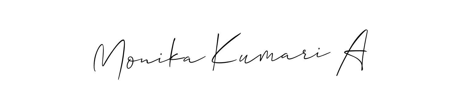 if you are searching for the best signature style for your name Monika Kumari A. so please give up your signature search. here we have designed multiple signature styles  using Allison_Script. Monika Kumari A signature style 2 images and pictures png