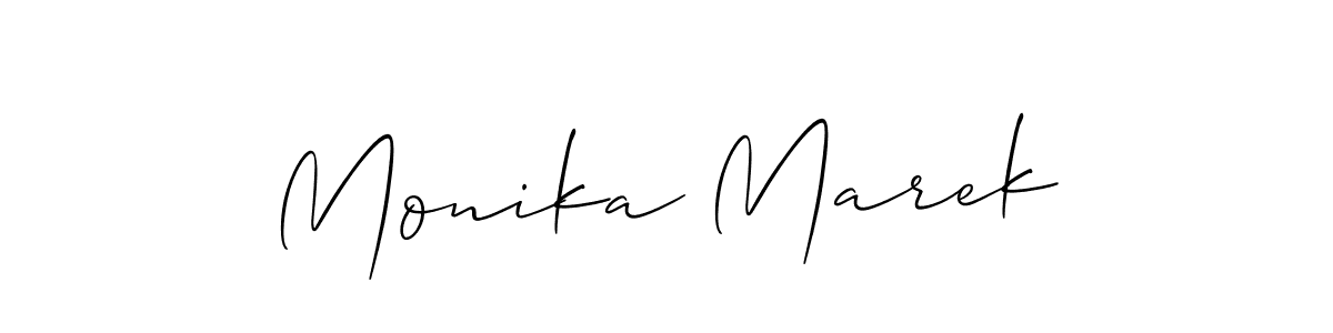 Design your own signature with our free online signature maker. With this signature software, you can create a handwritten (Allison_Script) signature for name Monika Marek. Monika Marek signature style 2 images and pictures png