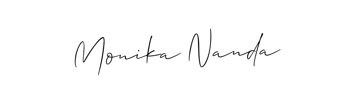 This is the best signature style for the Monika Nanda name. Also you like these signature font (Allison_Script). Mix name signature. Monika Nanda signature style 2 images and pictures png