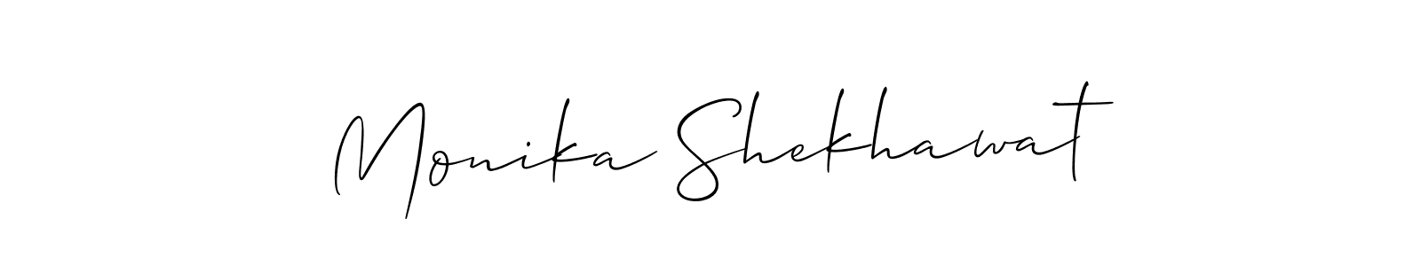 if you are searching for the best signature style for your name Monika Shekhawat. so please give up your signature search. here we have designed multiple signature styles  using Allison_Script. Monika Shekhawat signature style 2 images and pictures png