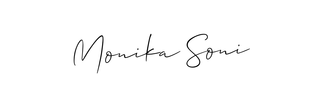 Also we have Monika Soni name is the best signature style. Create professional handwritten signature collection using Allison_Script autograph style. Monika Soni signature style 2 images and pictures png