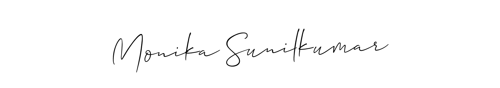 It looks lik you need a new signature style for name Monika Sunilkumar. Design unique handwritten (Allison_Script) signature with our free signature maker in just a few clicks. Monika Sunilkumar signature style 2 images and pictures png