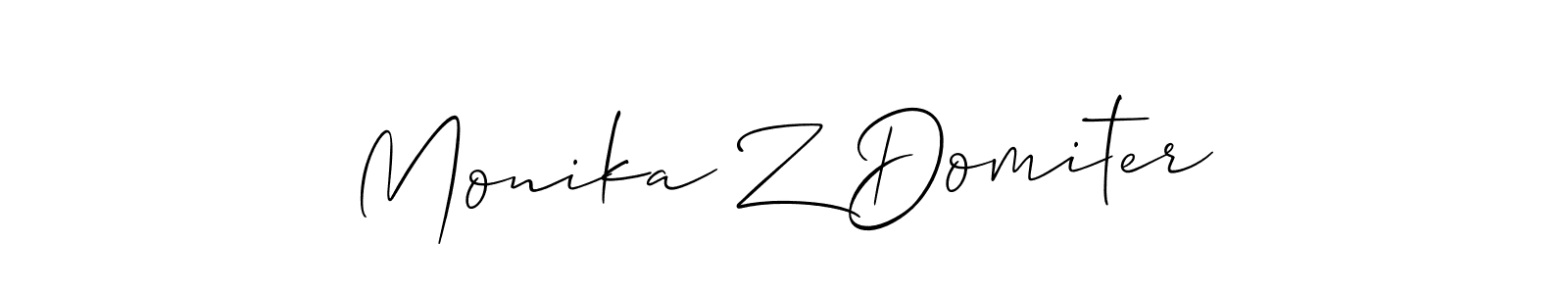 if you are searching for the best signature style for your name Monika Z Domiter. so please give up your signature search. here we have designed multiple signature styles  using Allison_Script. Monika Z Domiter signature style 2 images and pictures png