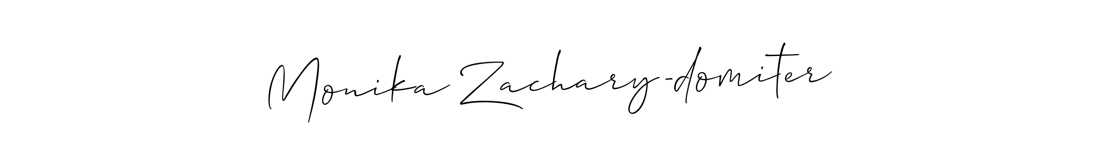 Create a beautiful signature design for name Monika Zachary-domiter. With this signature (Allison_Script) fonts, you can make a handwritten signature for free. Monika Zachary-domiter signature style 2 images and pictures png