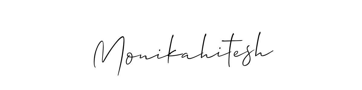 You should practise on your own different ways (Allison_Script) to write your name (Monikahitesh) in signature. don't let someone else do it for you. Monikahitesh signature style 2 images and pictures png