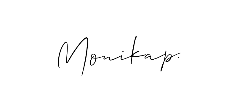 You should practise on your own different ways (Allison_Script) to write your name (Monikap.) in signature. don't let someone else do it for you. Monikap. signature style 2 images and pictures png