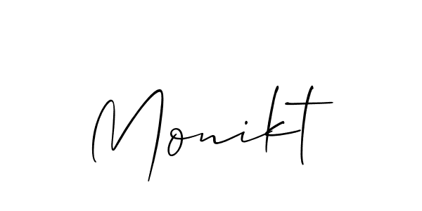 Make a beautiful signature design for name Monikt. With this signature (Allison_Script) style, you can create a handwritten signature for free. Monikt signature style 2 images and pictures png