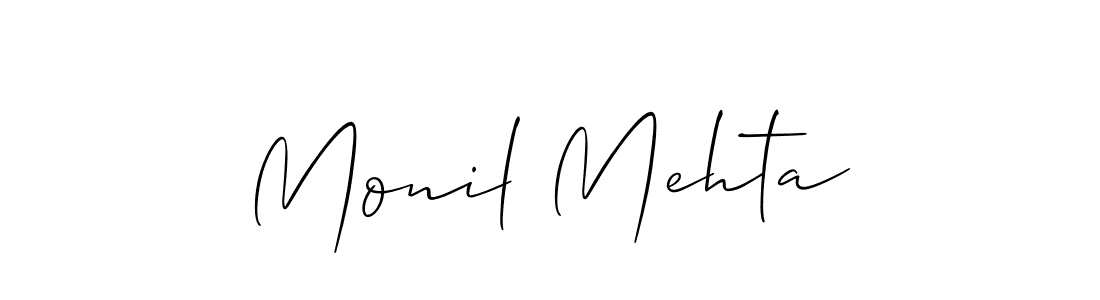 You should practise on your own different ways (Allison_Script) to write your name (Monil Mehta) in signature. don't let someone else do it for you. Monil Mehta signature style 2 images and pictures png