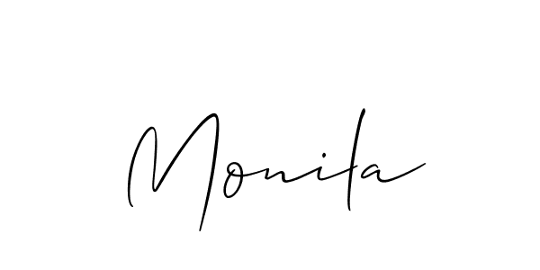 Create a beautiful signature design for name Monila. With this signature (Allison_Script) fonts, you can make a handwritten signature for free. Monila signature style 2 images and pictures png