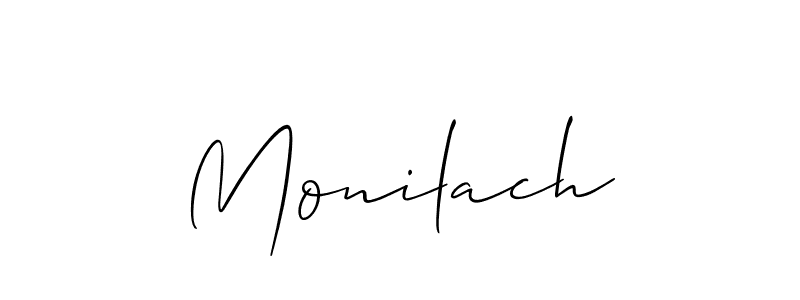 How to make Monilach name signature. Use Allison_Script style for creating short signs online. This is the latest handwritten sign. Monilach signature style 2 images and pictures png