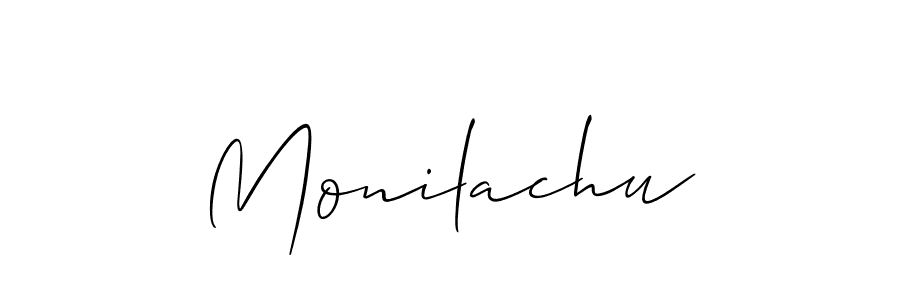 Monilachu stylish signature style. Best Handwritten Sign (Allison_Script) for my name. Handwritten Signature Collection Ideas for my name Monilachu. Monilachu signature style 2 images and pictures png