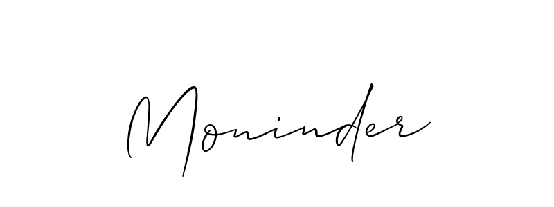 How to Draw Moninder signature style? Allison_Script is a latest design signature styles for name Moninder. Moninder signature style 2 images and pictures png