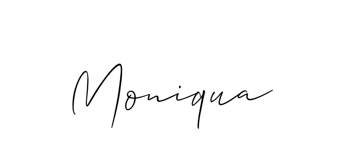 if you are searching for the best signature style for your name Moniqua. so please give up your signature search. here we have designed multiple signature styles  using Allison_Script. Moniqua signature style 2 images and pictures png