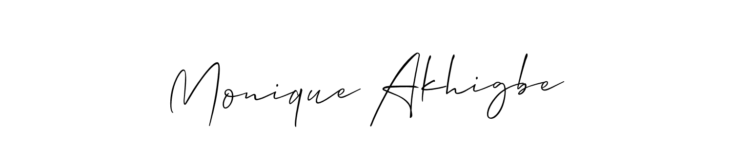 Monique Akhigbe stylish signature style. Best Handwritten Sign (Allison_Script) for my name. Handwritten Signature Collection Ideas for my name Monique Akhigbe. Monique Akhigbe signature style 2 images and pictures png