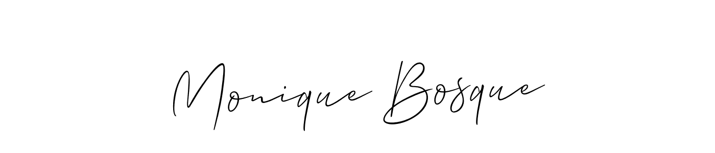 Similarly Allison_Script is the best handwritten signature design. Signature creator online .You can use it as an online autograph creator for name Monique Bosque. Monique Bosque signature style 2 images and pictures png