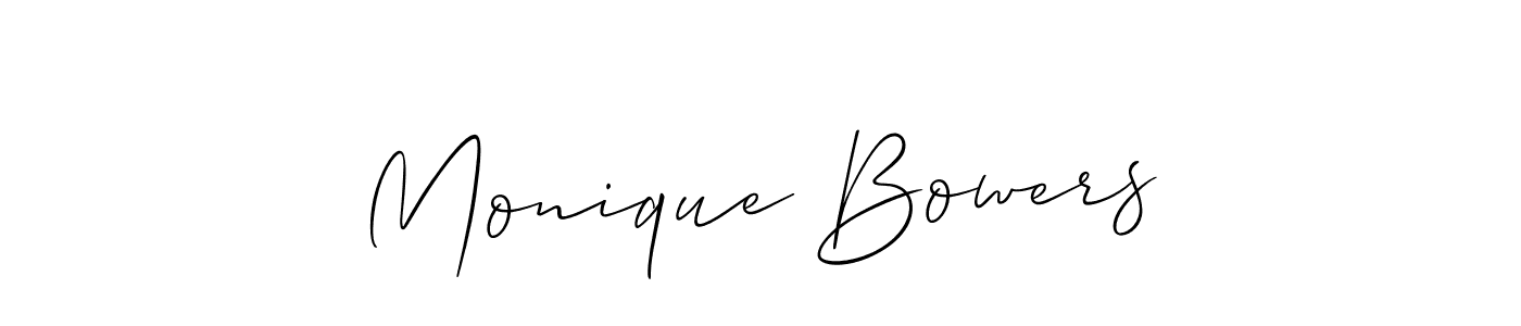 Make a beautiful signature design for name Monique Bowers. With this signature (Allison_Script) style, you can create a handwritten signature for free. Monique Bowers signature style 2 images and pictures png