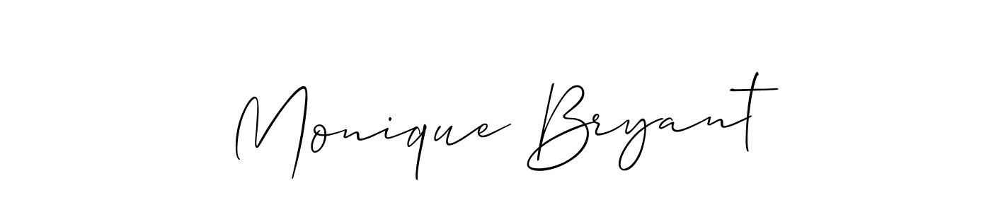The best way (Allison_Script) to make a short signature is to pick only two or three words in your name. The name Monique Bryant include a total of six letters. For converting this name. Monique Bryant signature style 2 images and pictures png