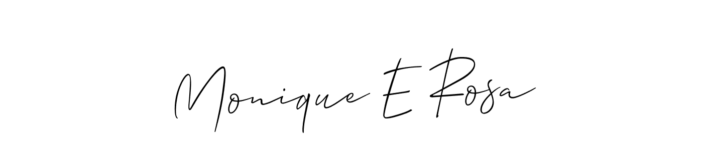 Monique E Rosa stylish signature style. Best Handwritten Sign (Allison_Script) for my name. Handwritten Signature Collection Ideas for my name Monique E Rosa. Monique E Rosa signature style 2 images and pictures png