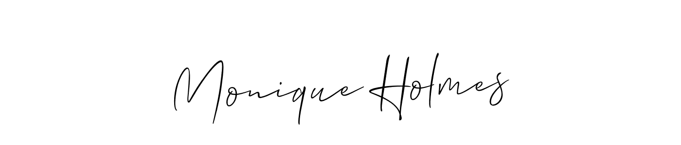 Make a beautiful signature design for name Monique Holmes. With this signature (Allison_Script) style, you can create a handwritten signature for free. Monique Holmes signature style 2 images and pictures png