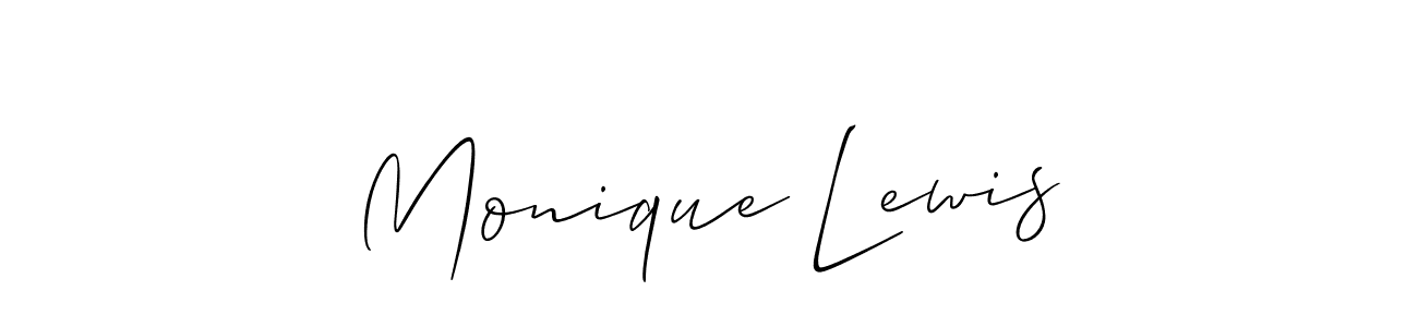 How to make Monique Lewis name signature. Use Allison_Script style for creating short signs online. This is the latest handwritten sign. Monique Lewis signature style 2 images and pictures png