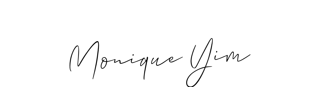 It looks lik you need a new signature style for name Monique Yim. Design unique handwritten (Allison_Script) signature with our free signature maker in just a few clicks. Monique Yim signature style 2 images and pictures png