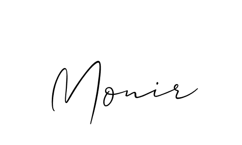 if you are searching for the best signature style for your name Monir. so please give up your signature search. here we have designed multiple signature styles  using Allison_Script. Monir signature style 2 images and pictures png