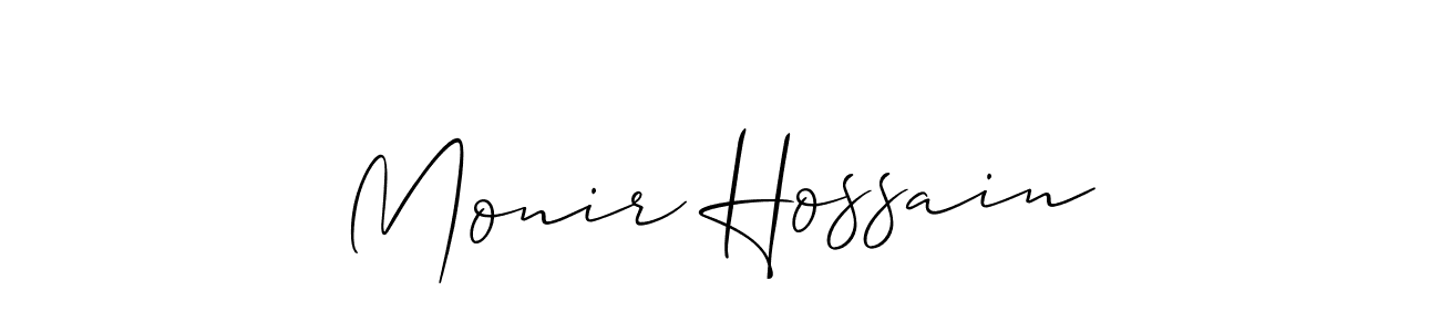 How to make Monir Hossain name signature. Use Allison_Script style for creating short signs online. This is the latest handwritten sign. Monir Hossain signature style 2 images and pictures png