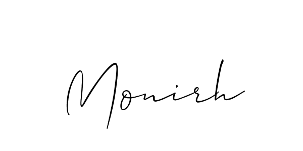 if you are searching for the best signature style for your name Monirh. so please give up your signature search. here we have designed multiple signature styles  using Allison_Script. Monirh signature style 2 images and pictures png