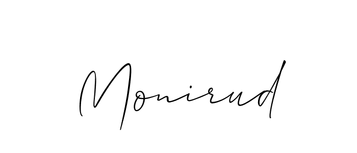 How to make Monirud name signature. Use Allison_Script style for creating short signs online. This is the latest handwritten sign. Monirud signature style 2 images and pictures png