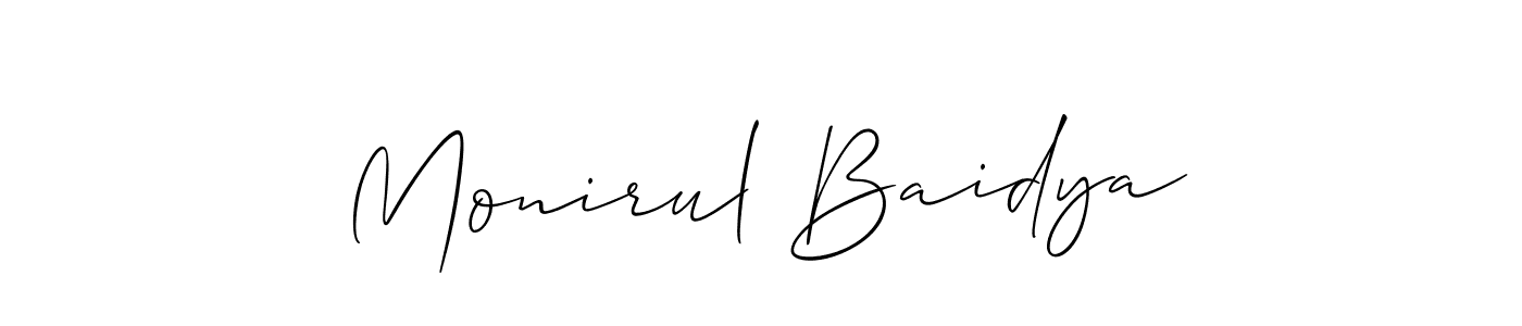 It looks lik you need a new signature style for name Monirul Baidya. Design unique handwritten (Allison_Script) signature with our free signature maker in just a few clicks. Monirul Baidya signature style 2 images and pictures png