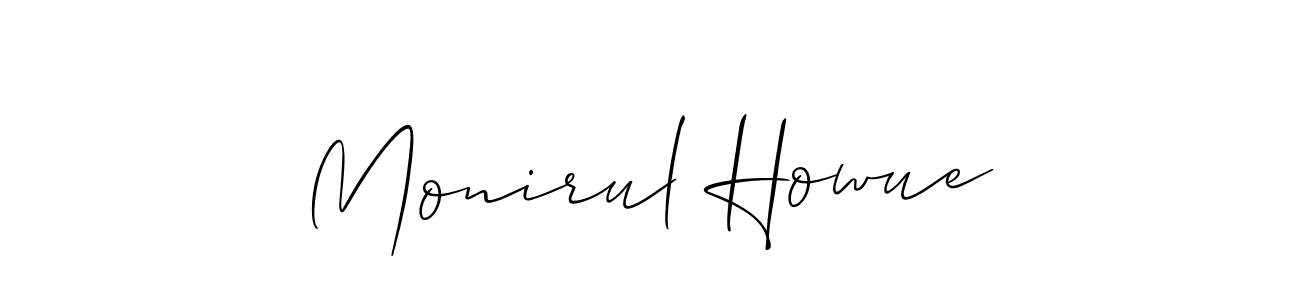 How to make Monirul Howue name signature. Use Allison_Script style for creating short signs online. This is the latest handwritten sign. Monirul Howue signature style 2 images and pictures png