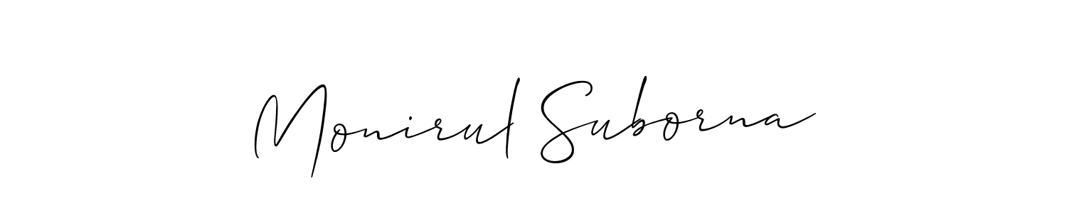 Also we have Monirul Suborna name is the best signature style. Create professional handwritten signature collection using Allison_Script autograph style. Monirul Suborna signature style 2 images and pictures png