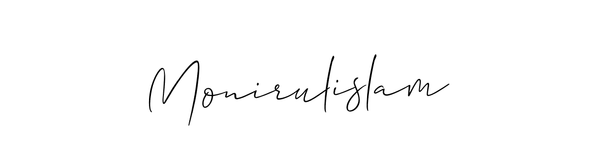 Make a beautiful signature design for name Monirulislam. With this signature (Allison_Script) style, you can create a handwritten signature for free. Monirulislam signature style 2 images and pictures png