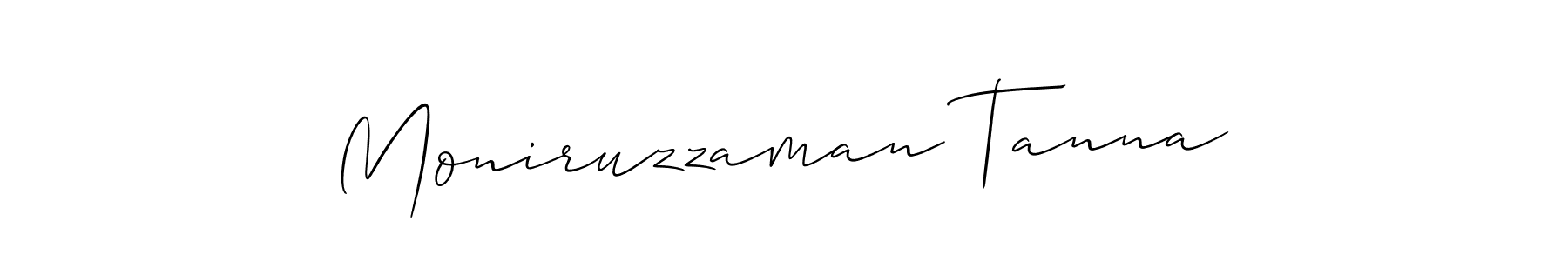 How to make Moniruzzaman Tanna name signature. Use Allison_Script style for creating short signs online. This is the latest handwritten sign. Moniruzzaman Tanna signature style 2 images and pictures png