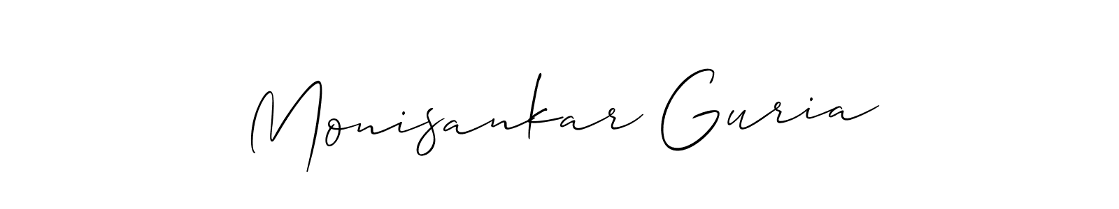 You should practise on your own different ways (Allison_Script) to write your name (Monisankar Guria) in signature. don't let someone else do it for you. Monisankar Guria signature style 2 images and pictures png
