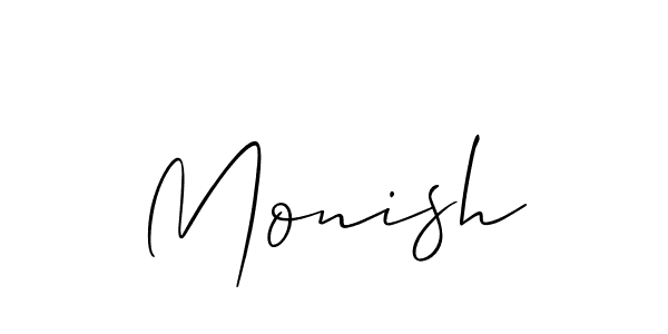 You should practise on your own different ways (Allison_Script) to write your name (Monish) in signature. don't let someone else do it for you. Monish signature style 2 images and pictures png