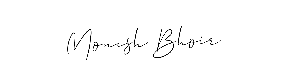 Also we have Monish Bhoir name is the best signature style. Create professional handwritten signature collection using Allison_Script autograph style. Monish Bhoir signature style 2 images and pictures png
