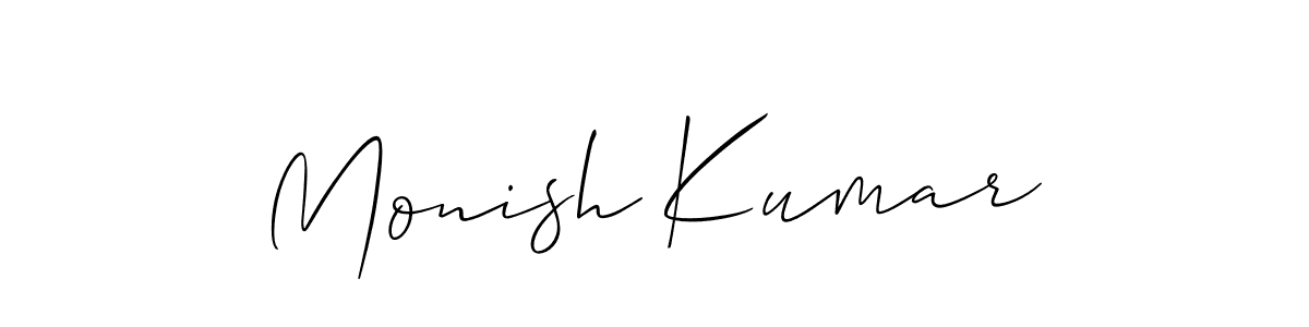 How to Draw Monish Kumar signature style? Allison_Script is a latest design signature styles for name Monish Kumar. Monish Kumar signature style 2 images and pictures png