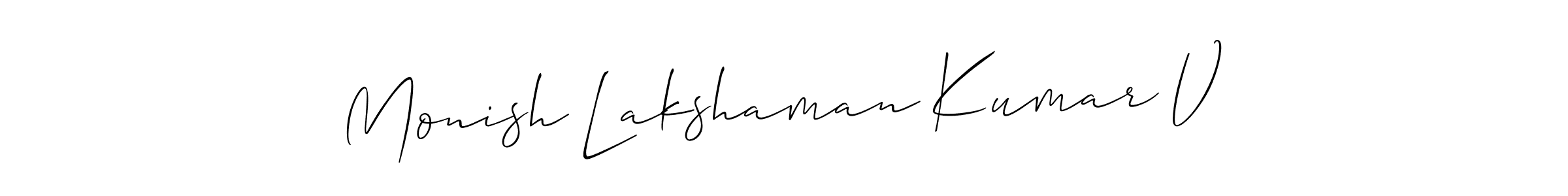 Best and Professional Signature Style for Monish Lakshaman Kumar V. Allison_Script Best Signature Style Collection. Monish Lakshaman Kumar V signature style 2 images and pictures png