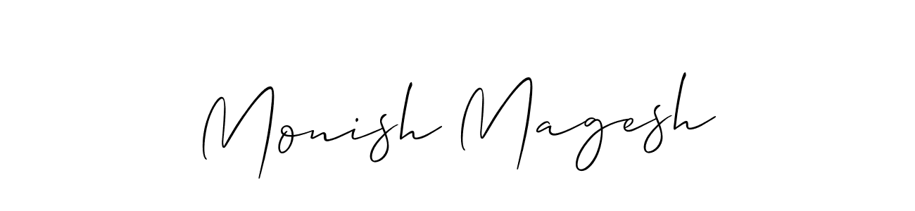 if you are searching for the best signature style for your name Monish Magesh. so please give up your signature search. here we have designed multiple signature styles  using Allison_Script. Monish Magesh signature style 2 images and pictures png