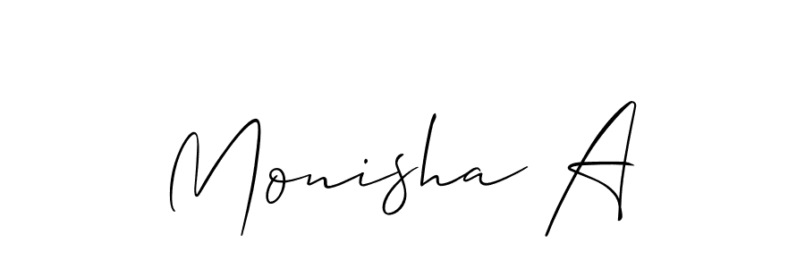 Here are the top 10 professional signature styles for the name Monisha A. These are the best autograph styles you can use for your name. Monisha A signature style 2 images and pictures png