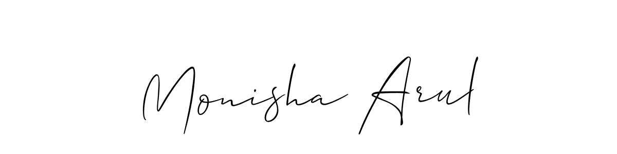 Once you've used our free online signature maker to create your best signature Allison_Script style, it's time to enjoy all of the benefits that Monisha Arul name signing documents. Monisha Arul signature style 2 images and pictures png