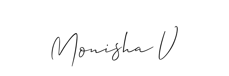 Here are the top 10 professional signature styles for the name Monisha V. These are the best autograph styles you can use for your name. Monisha V signature style 2 images and pictures png