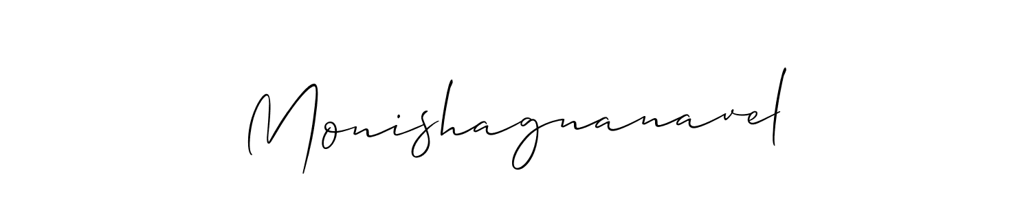 You should practise on your own different ways (Allison_Script) to write your name (Monishagnanavel) in signature. don't let someone else do it for you. Monishagnanavel signature style 2 images and pictures png