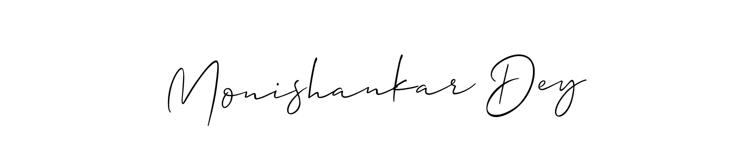 Allison_Script is a professional signature style that is perfect for those who want to add a touch of class to their signature. It is also a great choice for those who want to make their signature more unique. Get Monishankar Dey name to fancy signature for free. Monishankar Dey signature style 2 images and pictures png