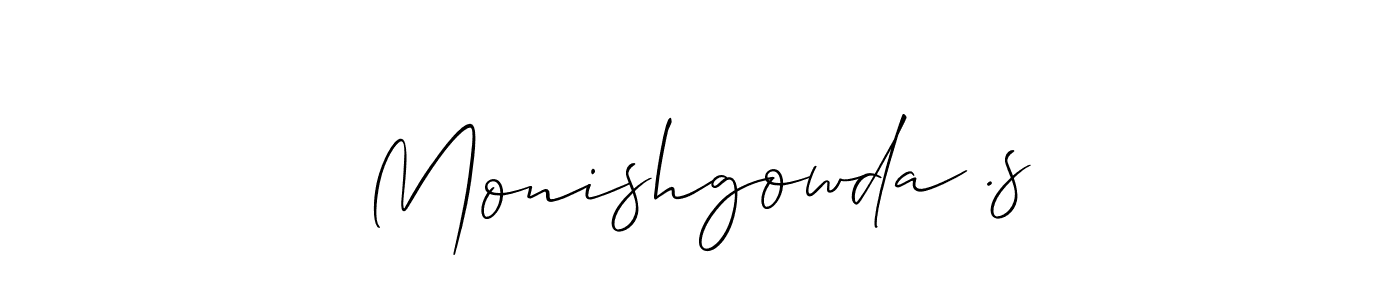 Also You can easily find your signature by using the search form. We will create Monishgowda .s name handwritten signature images for you free of cost using Allison_Script sign style. Monishgowda .s signature style 2 images and pictures png