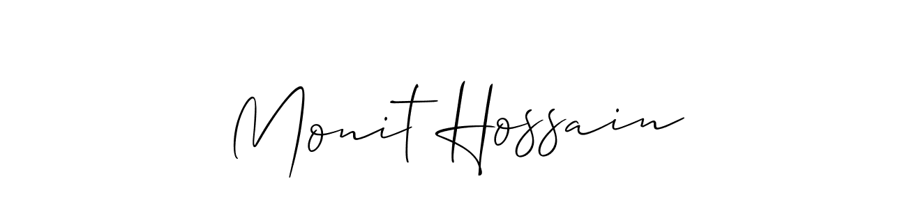 Allison_Script is a professional signature style that is perfect for those who want to add a touch of class to their signature. It is also a great choice for those who want to make their signature more unique. Get Monit Hossain name to fancy signature for free. Monit Hossain signature style 2 images and pictures png