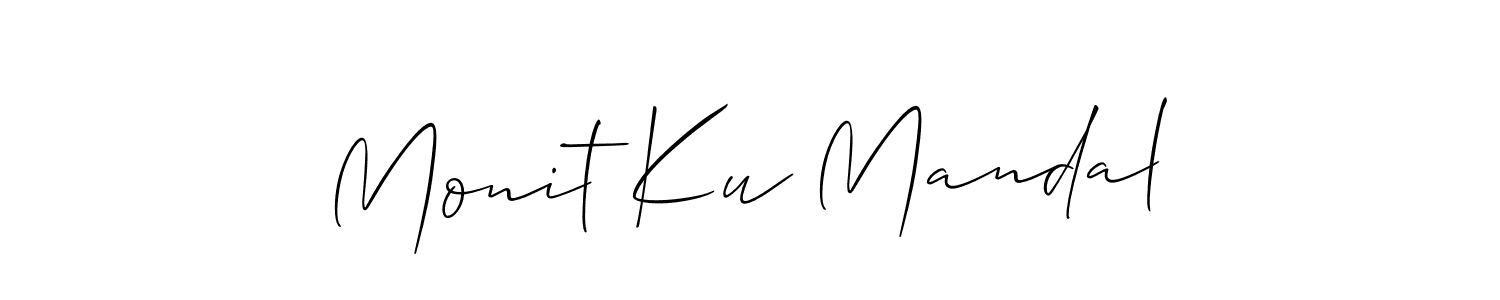 How to Draw Monit Ku Mandal signature style? Allison_Script is a latest design signature styles for name Monit Ku Mandal. Monit Ku Mandal signature style 2 images and pictures png